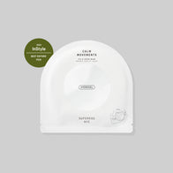 Load image into Gallery viewer, A studio shot of the Calm Movements Eye &amp; Cheek Mask sachet positioned against a soft grey background. The minimalist white packaging prominently features the "2023 InStyle Best Editors' Pick" award seal, highlighting its expert-approved hydrogel formula for soothing and lifting the skin.