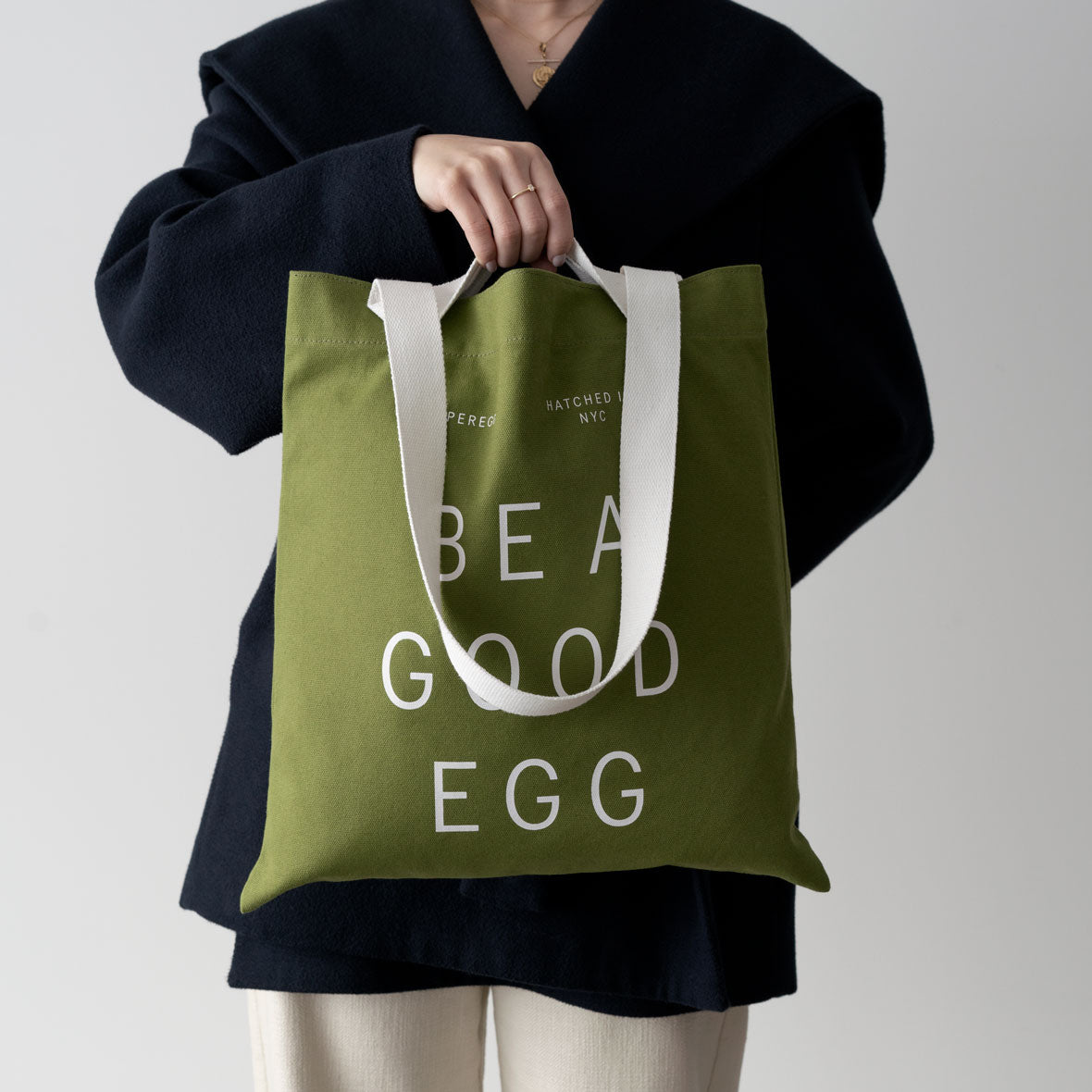 Superegg clean beauty vegan skincare Tote Be a good egg